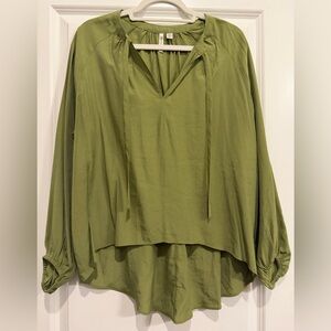 Green Hi-Low Blouse